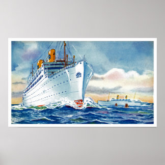 Póster Kungsholm y Gripsholm en el mar