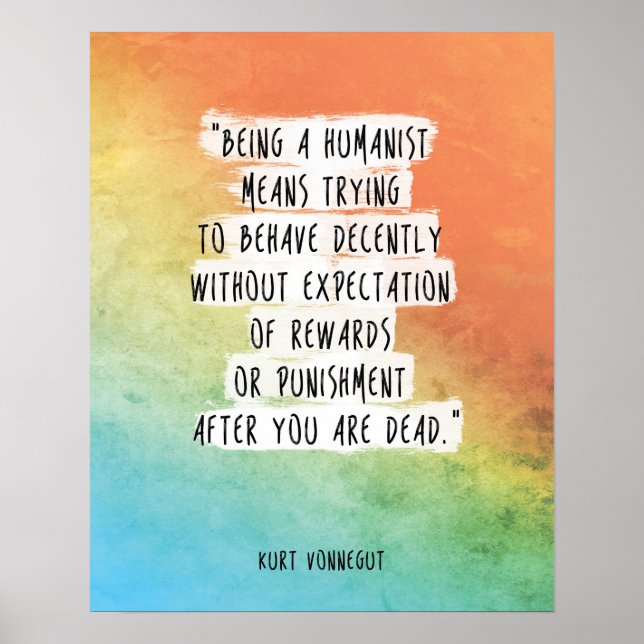Póster Kurt Vonnegut Cita impresa como "humanista" Motiv (Frente)