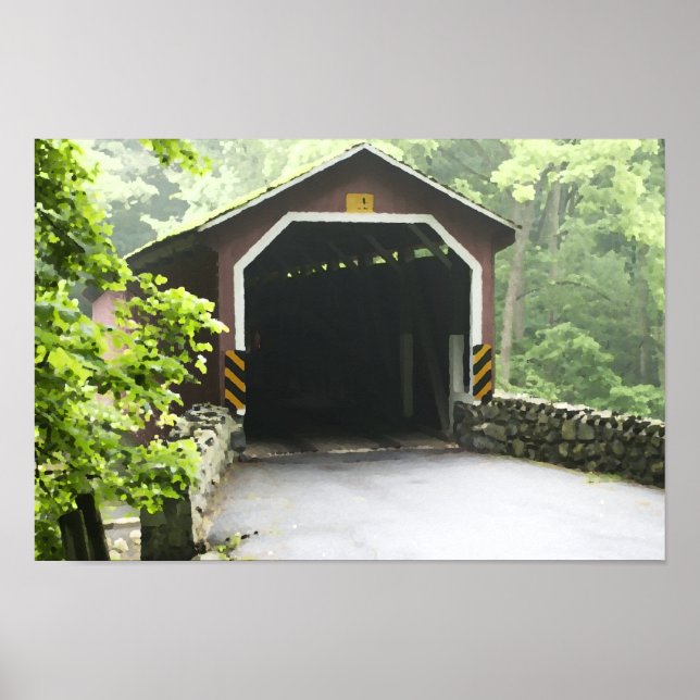 Póster Kurtz Mill Puente cubierto de madera Lancaster Pen (Frente)