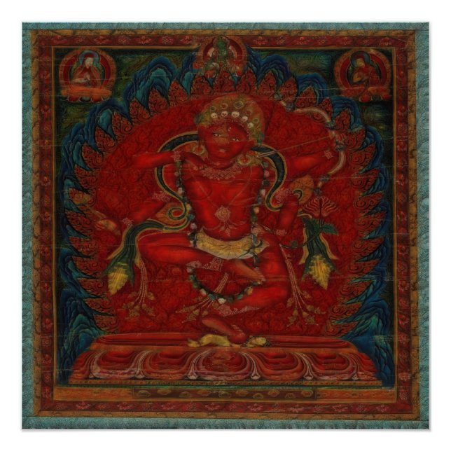Póster Kurukulla del budismo tibetano (Anverso)
