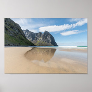 Póster Kvalvika Lofoten Noruega