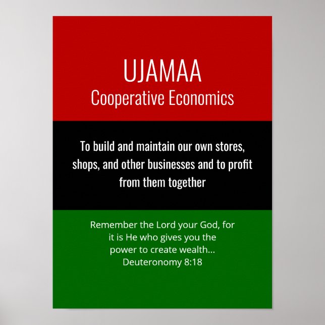 Póster Kwanzaa cristiana moderna de UJAMAA (Frente)