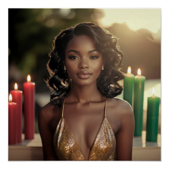 PÓSTER KWANZAA - FELIZ KWANZAA -  (Anverso)
