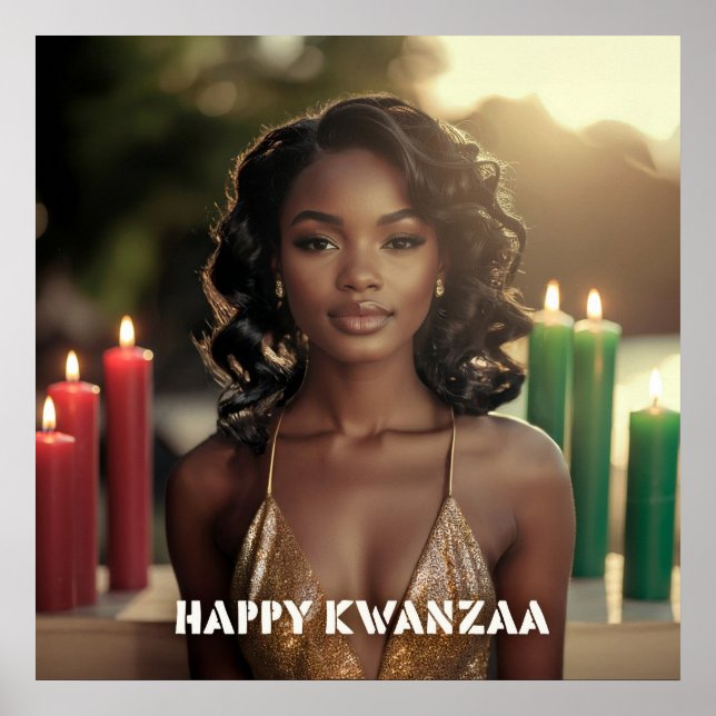 PÓSTER KWANZAA - FELIZ KWANZAA -  (Frente)