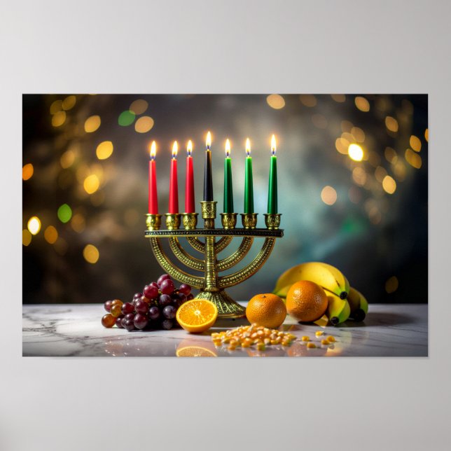 PÓSTER KWANZAA - KINARA -  (Frente)