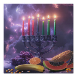 PÓSTER KWANZAA - KINARA - MISHUMAA SABA - 