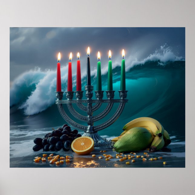 Póster KWANZAA - KINARA y MAZAO -  (Frente)