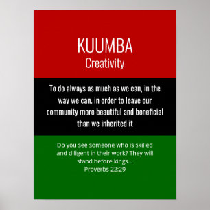 Póster Kwanzaa KUMBA moderno