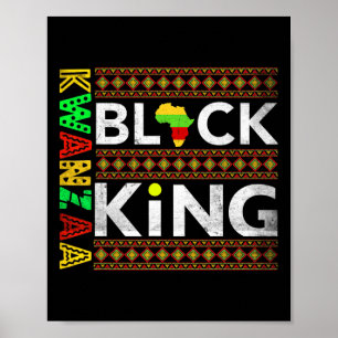 Póster Kwanzaa Negro Rey África Hombres Americanos Bruh M