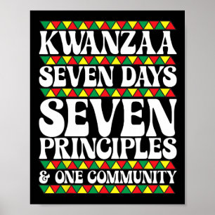 Póster Kwanzaa Siete días Siete principios Una comunidad