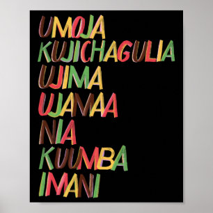 Póster Kwanzaa Siete principios