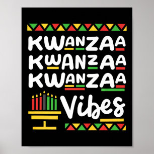 Póster Kwanzaa Vibes retro Navidades de la herencia negra
