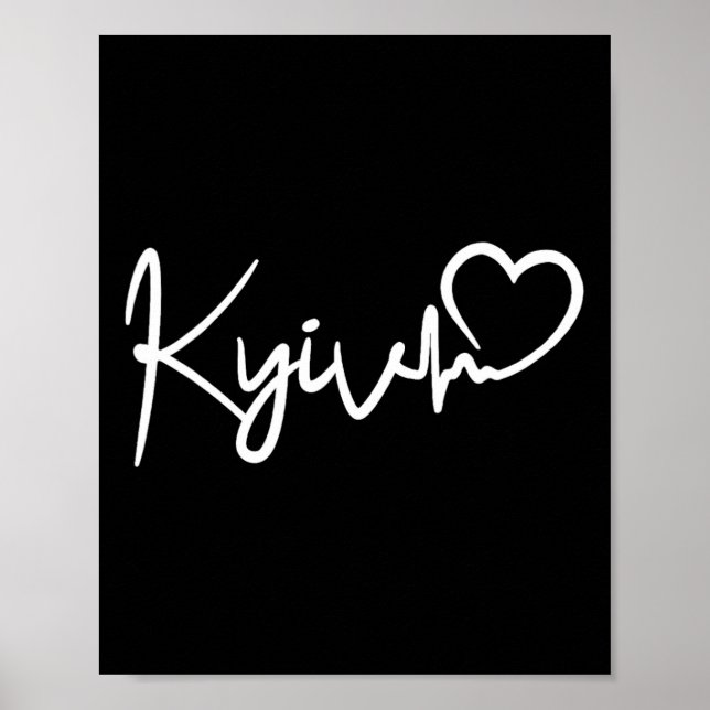 Póster Kyiv Latido de la ciudad de Kiev Ucrania  (Frente)