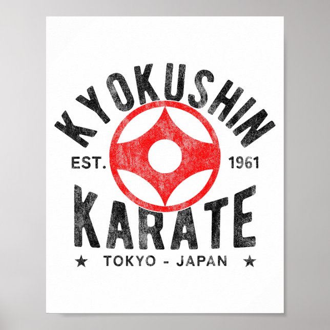 Póster Kyokushin Karate Do Martial Arts Japan Tokyo Vinta (Frente)