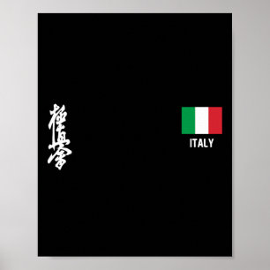 Póster Kyokushinkai Karate Italia Entrenamiento Dojo Band
