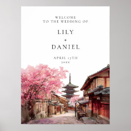 Póster Kyoto Japan Wedding Welcome Sign