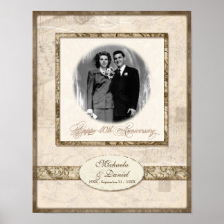Póster L744B Regalo de 11x14 Aniversario Personalizado co