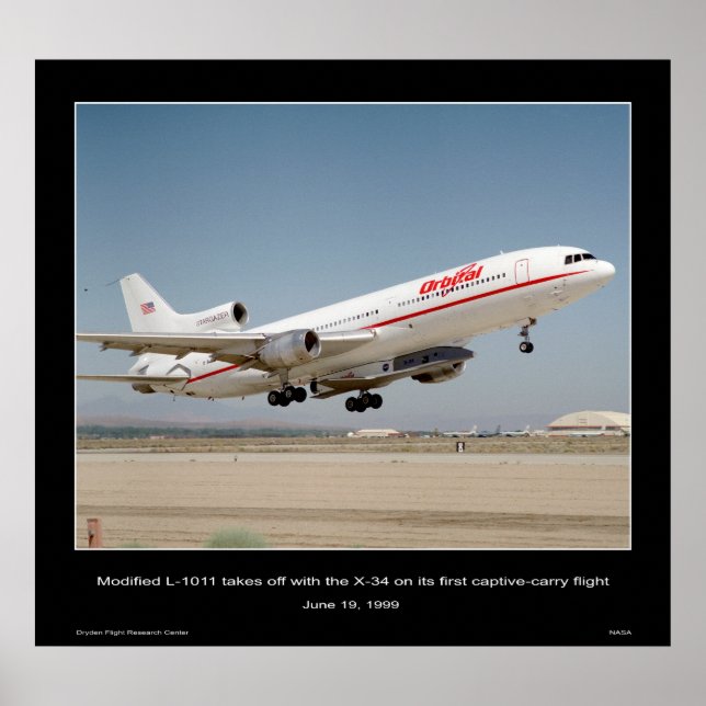 Póster L-1011 modificado despega con el X-34 (Frente)
