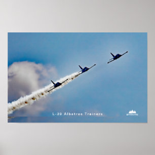 Póster L-39 Aviones de entrenamiento de Albatros sobre el