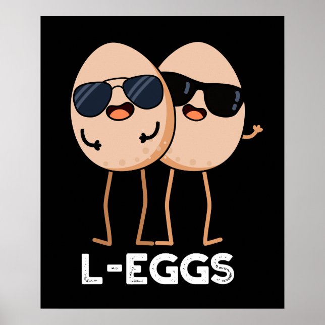Póster L-egg Funny Egg Pun Dark BG (Frente)