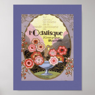Póster l etiqueta del perfume del Odalisque
