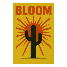 Póster L’éveil du cactus sous le soleil ardent