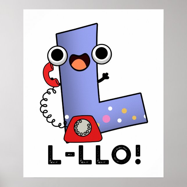 Póster L-llo Gracioso Letra L Pun (Frente)