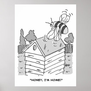 Póster La abeja melífera regresa a su colmena
