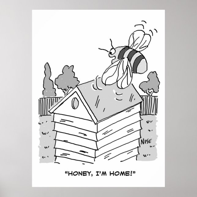 Póster La abeja melífera regresa a su colmena (Frente)