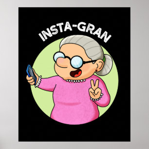 Póster La abuela de medios sociales divertida de Instagra