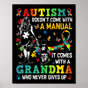 Póster La abuela del autismo no viene con un autismo manu