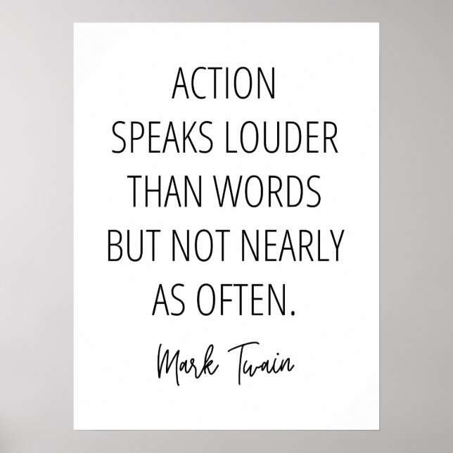Póster La acción habla más que las palabras, pero... (Frente)