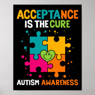 Póster La Aceptación Es La Conciencia De La Cura Del Auti