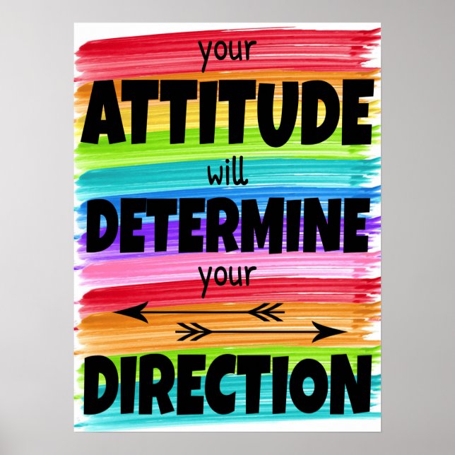 Póster La Actitud Determinará Su Poster De Dirección (Frente)