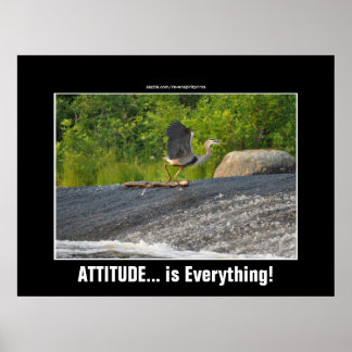 Póster LA ACTITUD ES TODO LO GRAN Heron Y Cae Azul