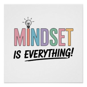 Póster La Actitud Mental Lo Es Todo – Inspiración Pastel