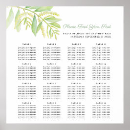 Póster La acuarela del eucalipto deja una tabla de asient