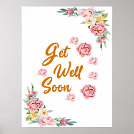 Póster La acuarela floral se pone bien pronto Poster