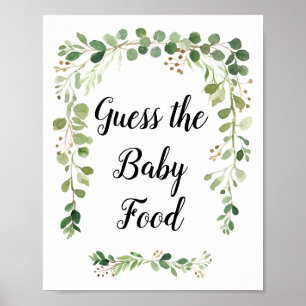 Póster La acuarela verde adivina la comida del bebé