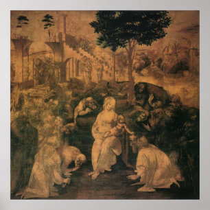 Póster La adoración de los magos de Leonardo da Vinci