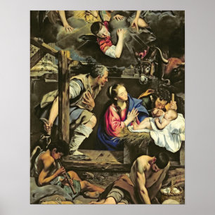 Póster La adoración de los pastores, 1612 (aceite en