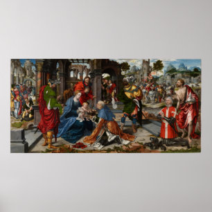 Póster La adoración de unos de los reyes magos