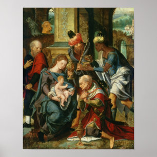 Póster La adoración de unos de los reyes magos, 1530