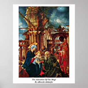 Póster La adoración de unos de los reyes magos de