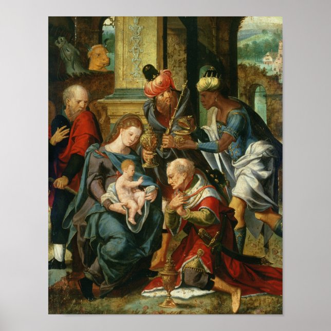 Póster La adoración del Magi, 1530 (Frente)