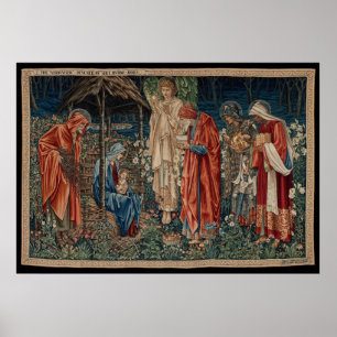 Póster La adoración del Magi (por Edward Burne-Jones)