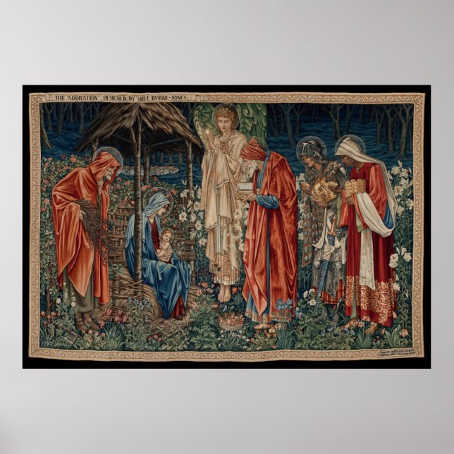 Póster La adoración del Magi (por Edward Burne-Jones) (Frente)