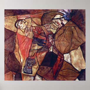 Póster La agonía, la lucha de muerte de Egon Schiele