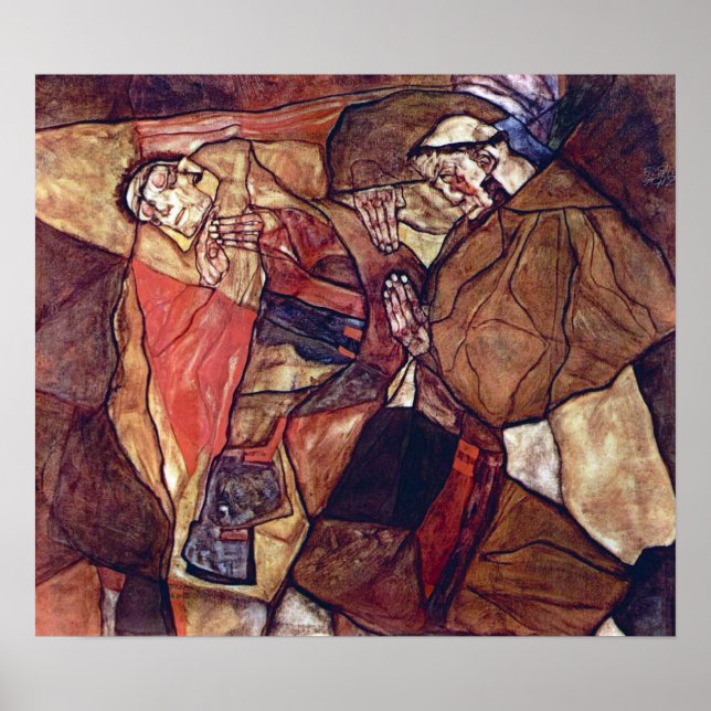 Póster La agonía, la lucha de muerte de Egon Schiele (Frente)