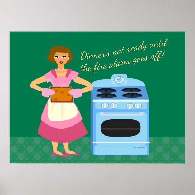 Póster La alarma de incendios significa tiempo de cena (Frente)